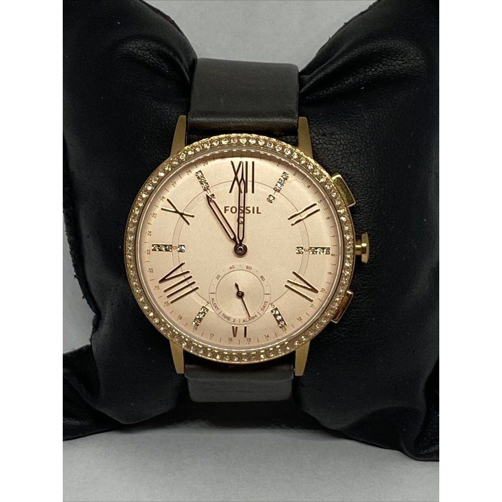 Fossil FTW1116 Womens Black Leather Analog Dial Ge